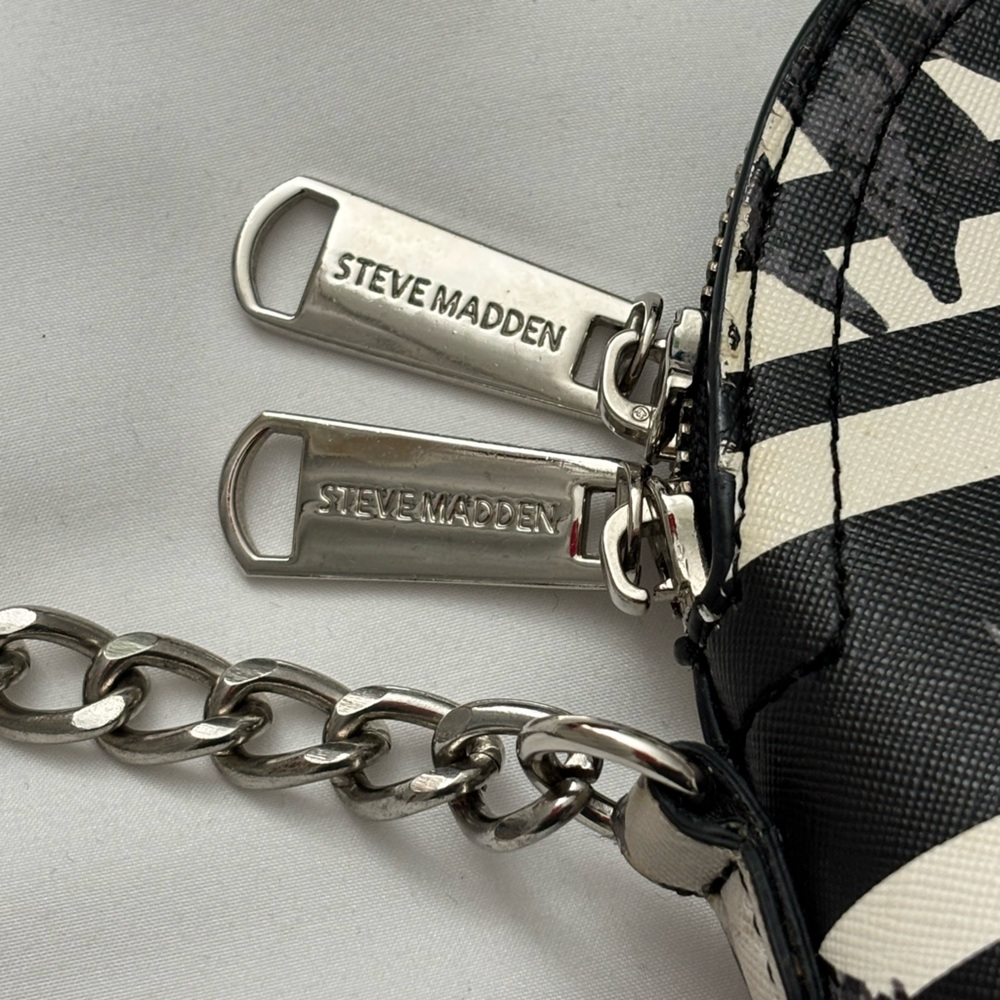 STEVE MADDEN Black & White Tropical Floral Crossbody Bag, VGUC - Picture 10 of 11
